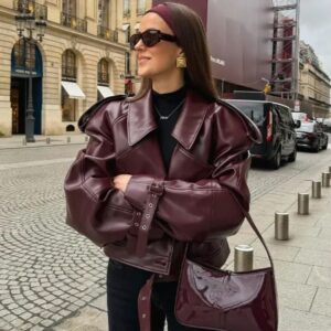Brown leather jacket