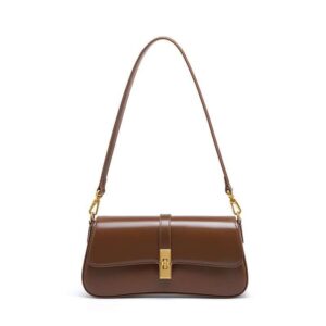 Leather bagutte shoulder bag